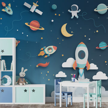 Papel de Parede Adesivo 3D GALÁXIA Dark Blue